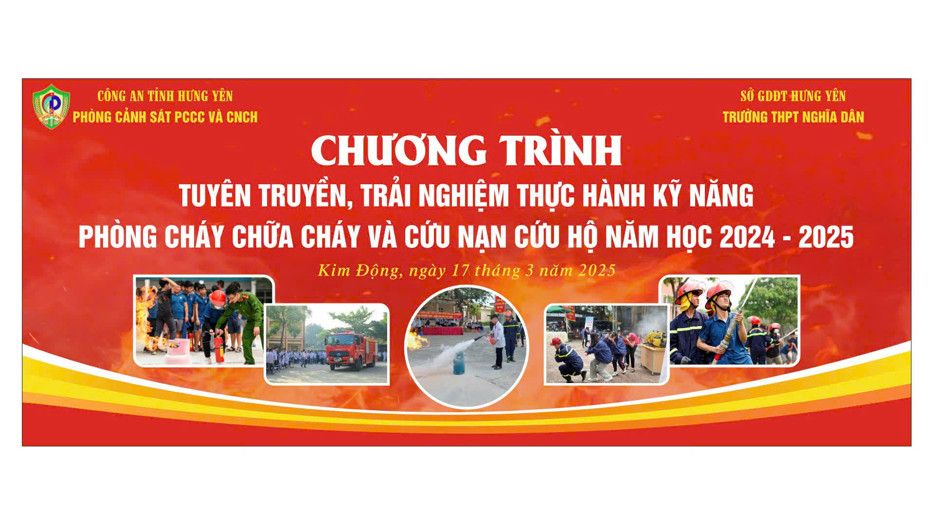 TRƯỜNG THPT NGHĨA DÂN PHỐI HỢP CÙNG CÔNG AN TỈNH HƯNG YÊN TỔ CHỨC TUYÊN TRUYỀN, TRẢI NGHIỆM THỰC HÀNH KỸ NĂNG VỀ PHÒNG CHÁY CHỮA CHÁY VÀ CỨU NẠN, CỨU HỘ NĂM HỌC 2024-2025