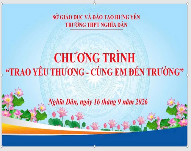 <a href='https://c3nghiadan.hungyen.edu.vn/tin-tuc/truong-thpt-nghia-dan-to-chuc-chuong-trinh-trao-yeu-thuong-cung-em-den-truong.html'>TRƯỜNG THPT NGHĨA DÂN TỔ CHỨC CHƯƠNG TRÌNH “TRAO YÊU THƯƠNG - CÙNG EM ĐẾN TRƯỜNG”</a>